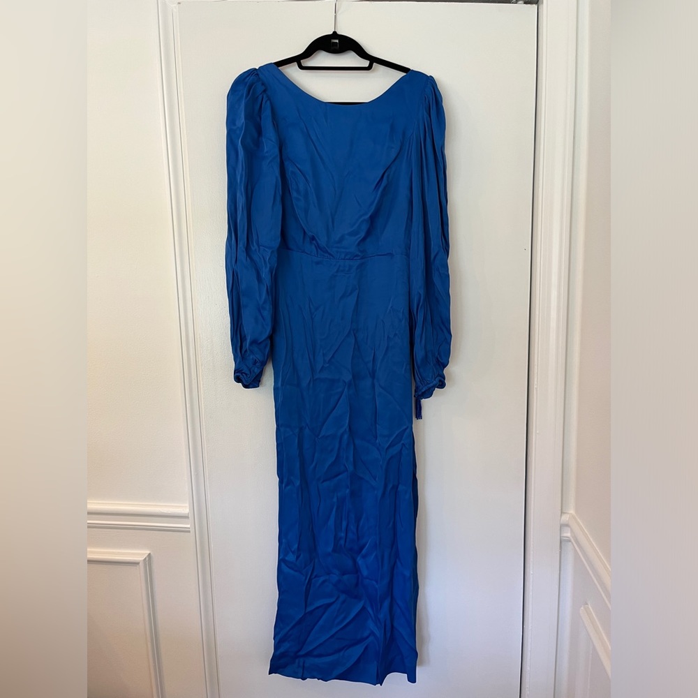 Farm Rio Blue Backless Midi Dress